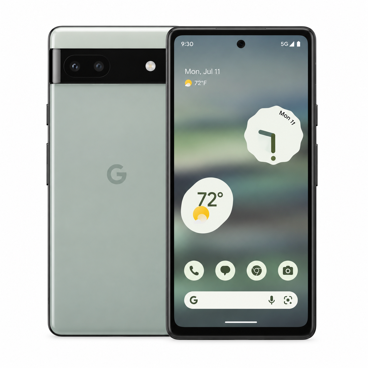 Google Pixel 6A 128 GB front and white background