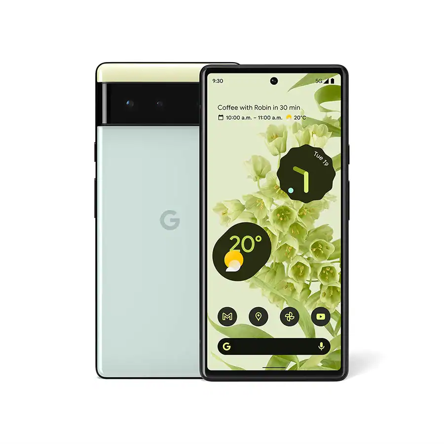 Pixel 6 128 GB with Front and back with white background